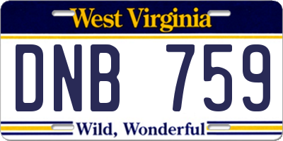 WV license plate DNB759