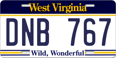 WV license plate DNB767