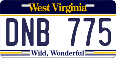 WV license plate DNB775