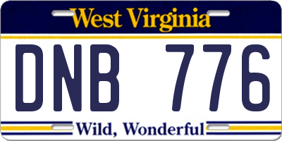 WV license plate DNB776