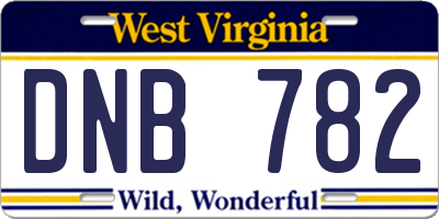 WV license plate DNB782