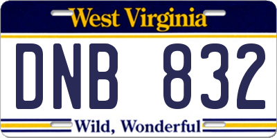 WV license plate DNB832