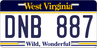 WV license plate DNB887