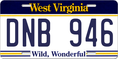 WV license plate DNB946