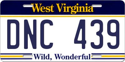 WV license plate DNC439