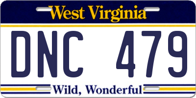 WV license plate DNC479