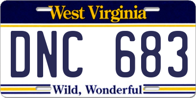 WV license plate DNC683