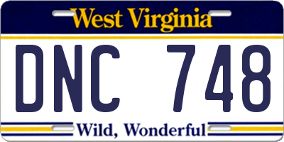 WV license plate DNC748