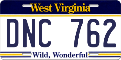 WV license plate DNC762