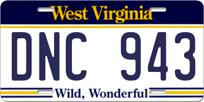 WV license plate DNC943