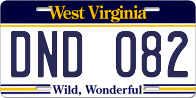 WV license plate DND082