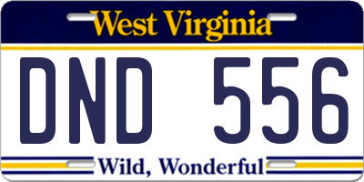 WV license plate DND556