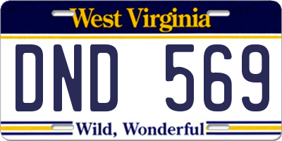 WV license plate DND569