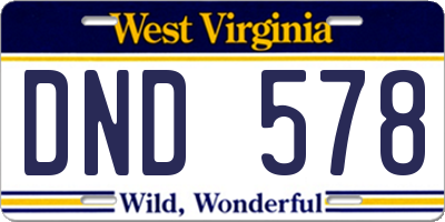 WV license plate DND578