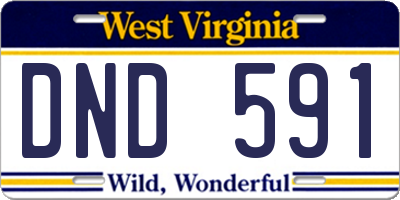 WV license plate DND591