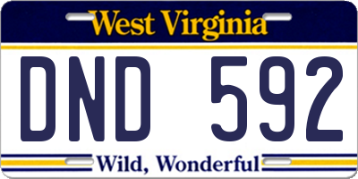 WV license plate DND592