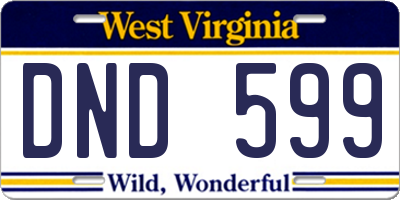 WV license plate DND599