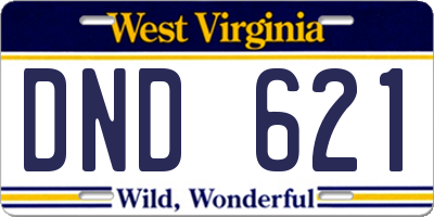 WV license plate DND621