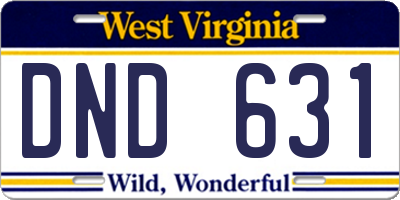 WV license plate DND631