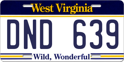 WV license plate DND639