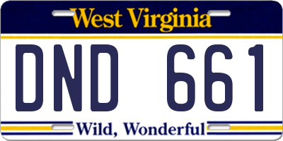 WV license plate DND661