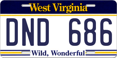 WV license plate DND686