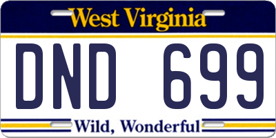 WV license plate DND699