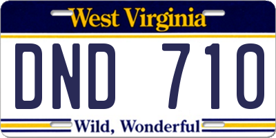 WV license plate DND710