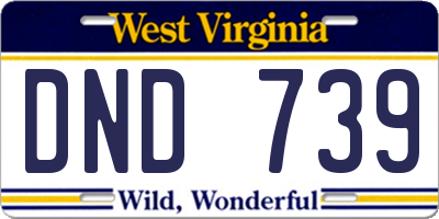 WV license plate DND739