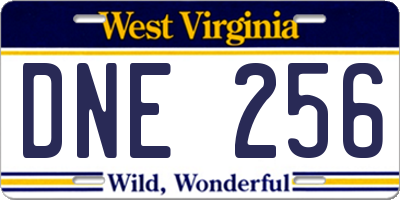 WV license plate DNE256