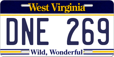 WV license plate DNE269