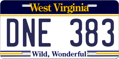 WV license plate DNE383