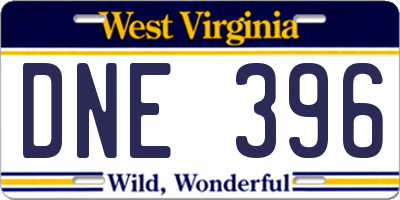 WV license plate DNE396