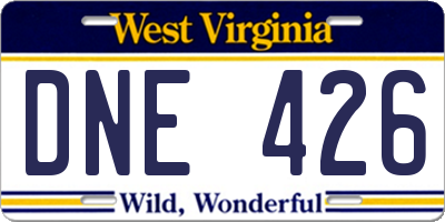 WV license plate DNE426