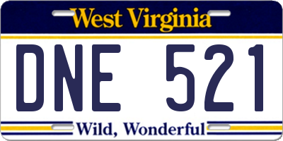 WV license plate DNE521