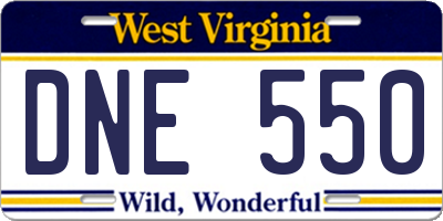 WV license plate DNE550