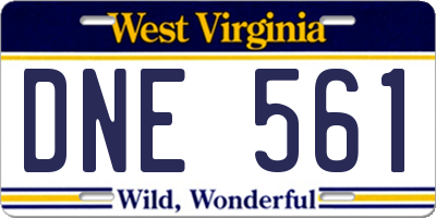 WV license plate DNE561