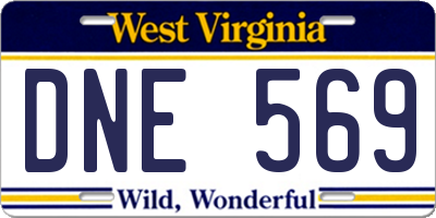 WV license plate DNE569