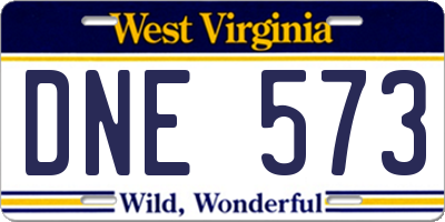 WV license plate DNE573
