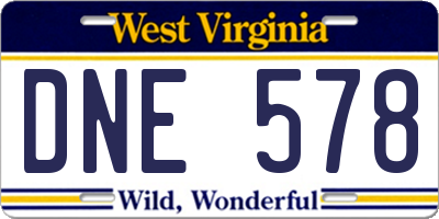 WV license plate DNE578