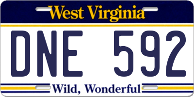 WV license plate DNE592