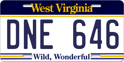 WV license plate DNE646