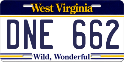 WV license plate DNE662