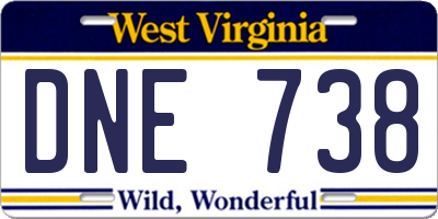 WV license plate DNE738