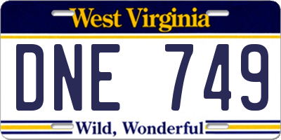WV license plate DNE749