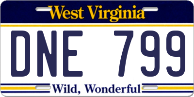WV license plate DNE799