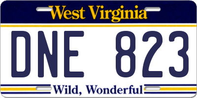 WV license plate DNE823