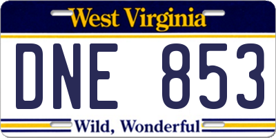 WV license plate DNE853