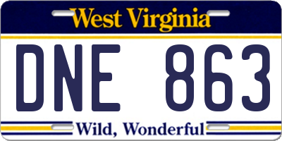 WV license plate DNE863