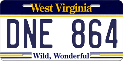 WV license plate DNE864